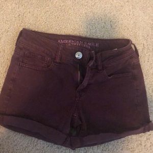 Burgundy American eagle shorts